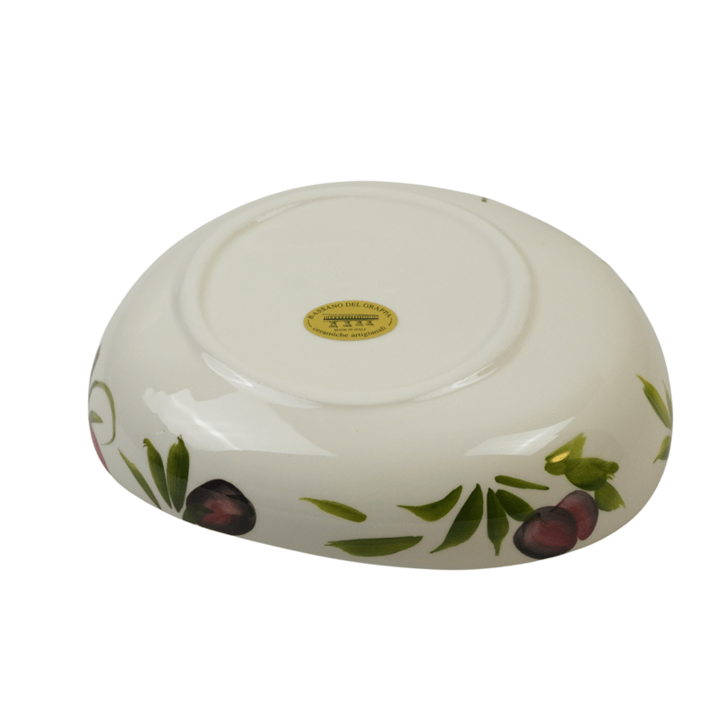 イタリア製バッサーノ 陶器【トマトとオリーブ柄ボウル・浅鉢