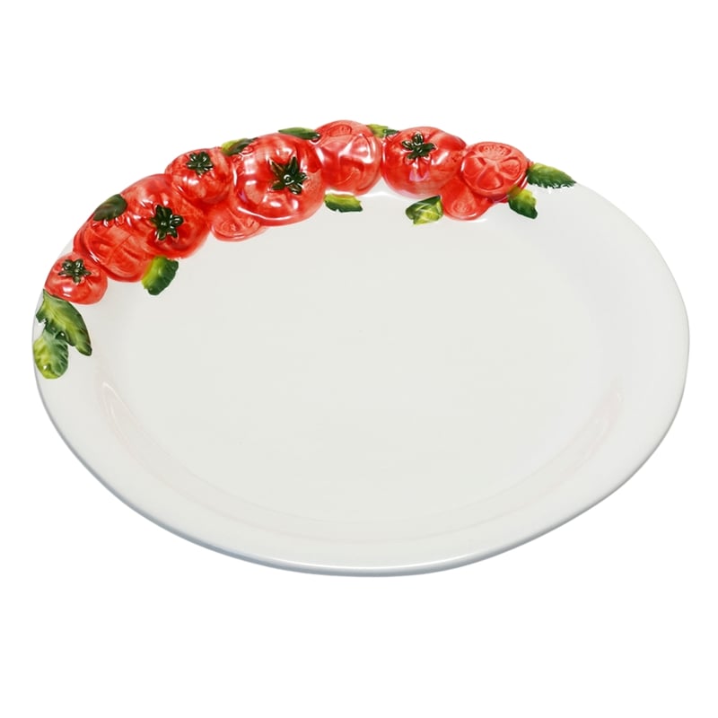 イタリア製バッサーノ陶器【トマト柄 ・丸皿】 | Pomod'oro