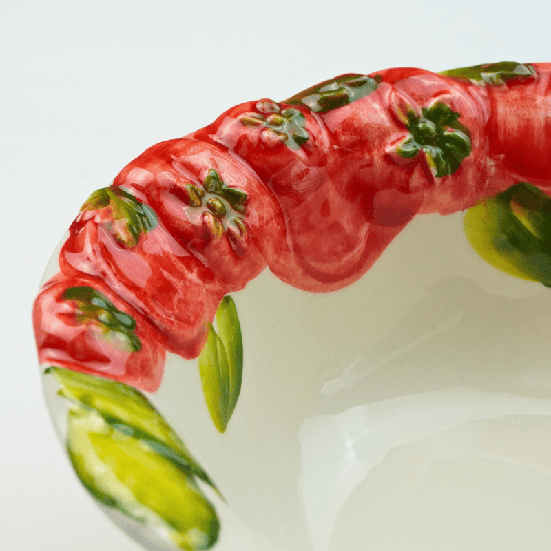 イタリア製バッサーノ陶器【トマト柄・サラダボウル】 | Pomod'oro