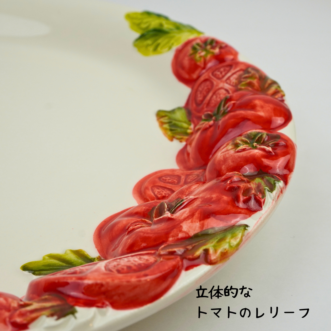 イタリア製バッサーノ陶器【トマト柄 ・丸皿】 | Pomod'oro