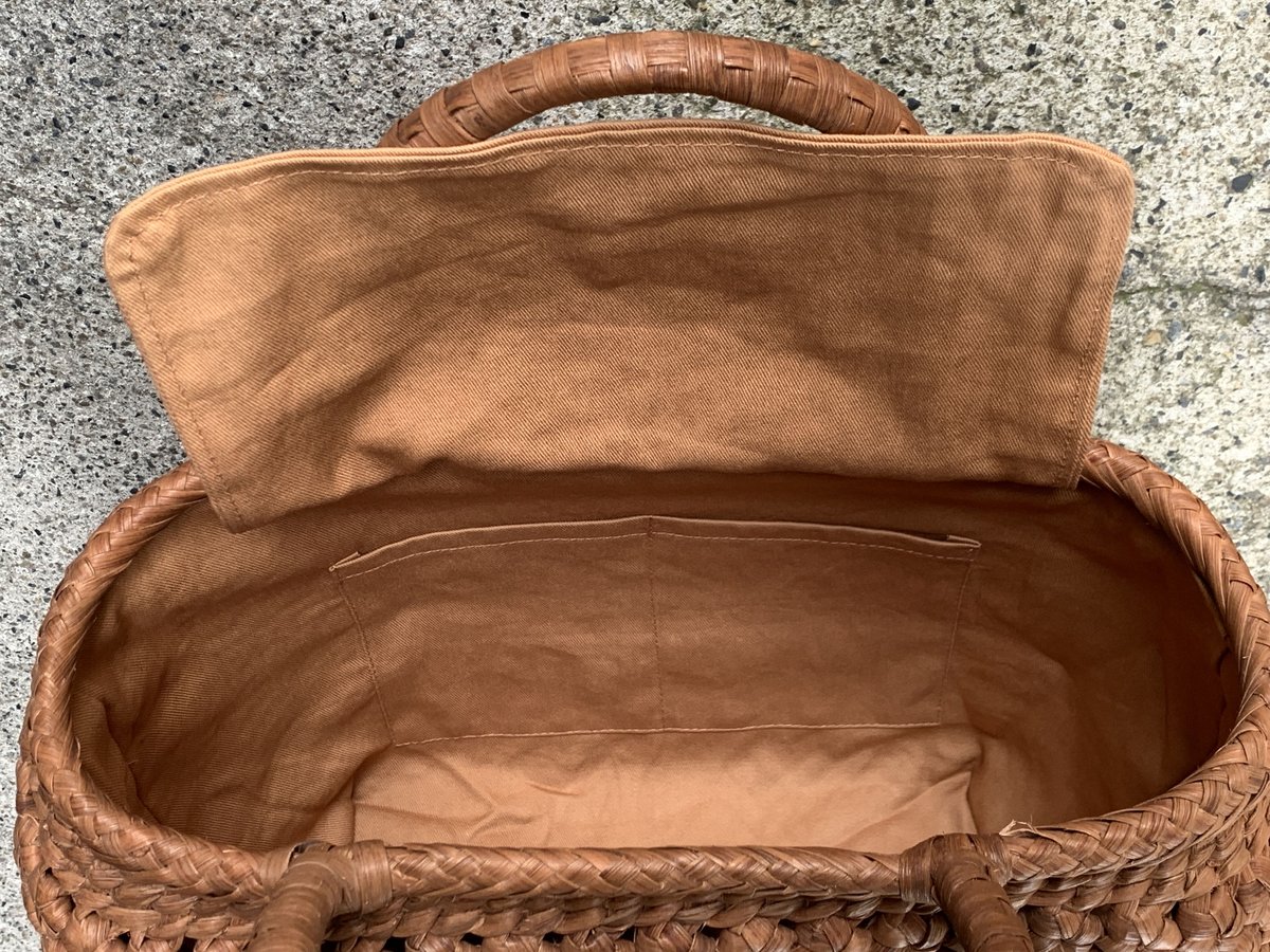 最高級山葡萄 やまぶどう 手編み かご バック マス編み 柿渋インナー  