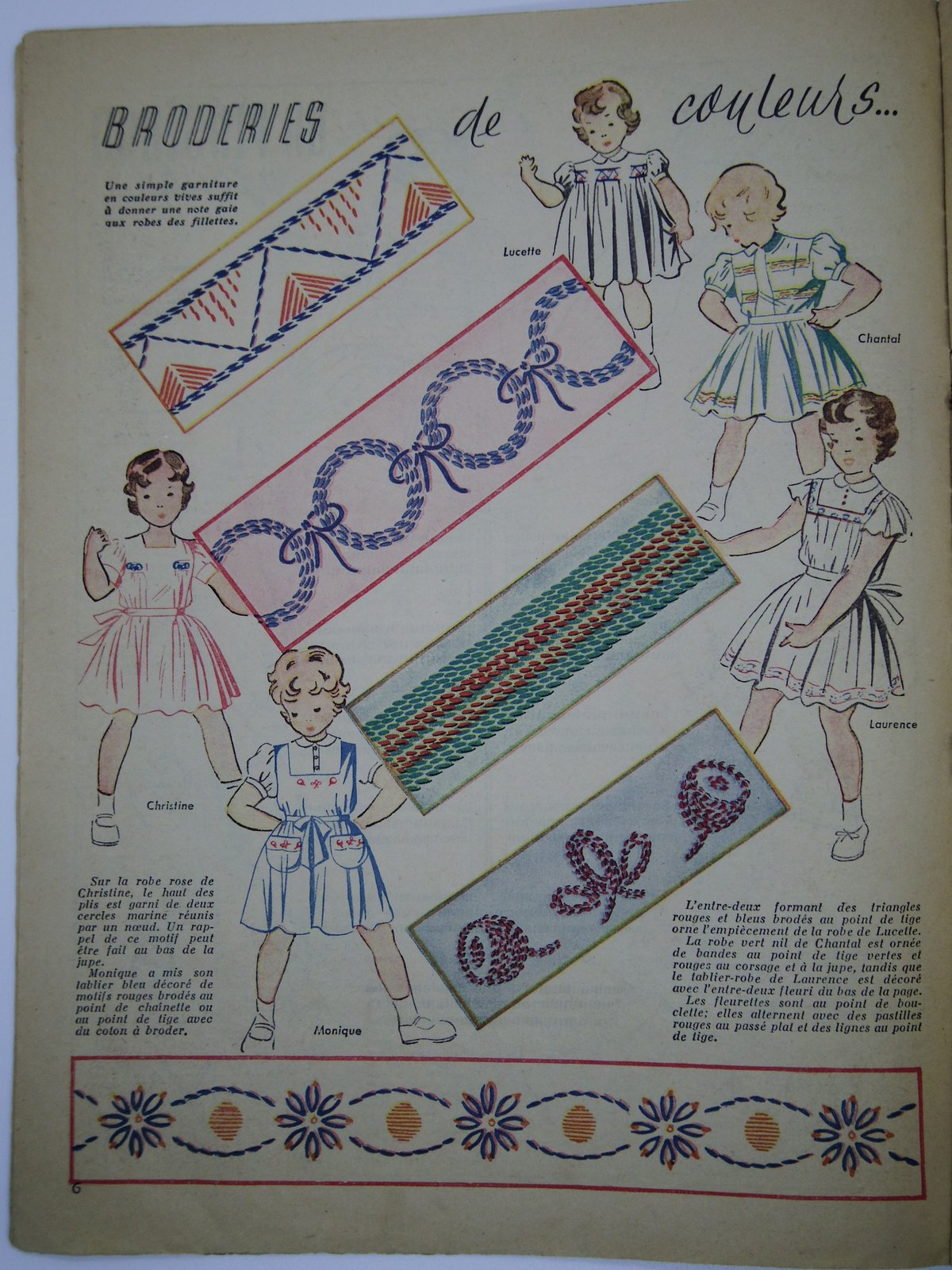 Mon Ouvrage112 1927年発行 フランスの手芸雑誌表紙☆額入り Mon