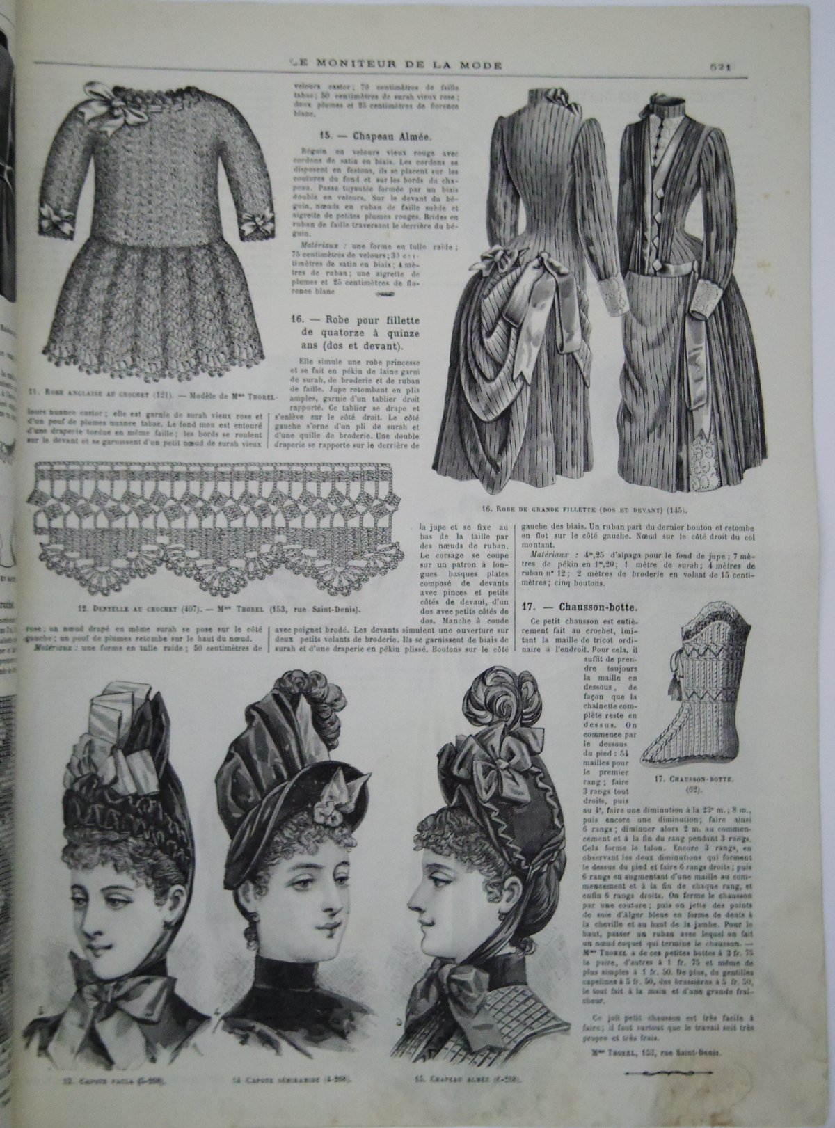 Le Moniteur de la Mode】フランスのファッション雑誌 1880's Le Moniteur de la Mode】フランスのファッション雑誌 1880's