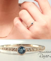 ブルームーンストーン 指輪 ホワイトトパーズ ハーフエタニティリング