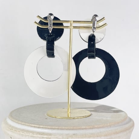 HOOP/ブラックコンビ（ピアス・イヤリング）