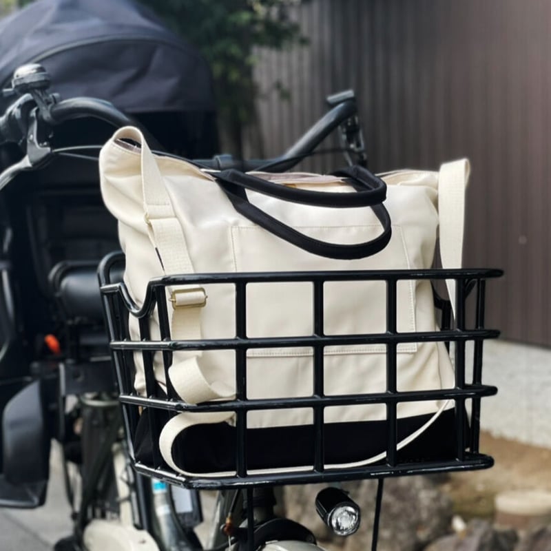 ジェンダーレスな洗えるトートバッグ／ホワイトコンビ | gr.