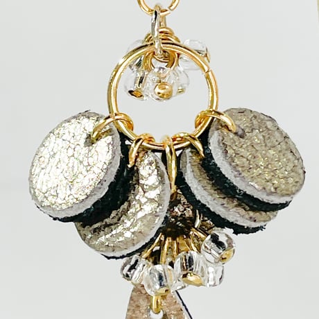 【ナスカ　ヴィンテージビーズ】GOLD/BLACK（ピアス・イヤリング）