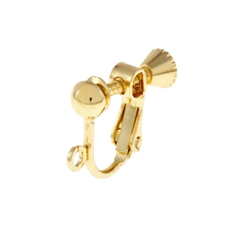 【PINEヴィンテージビーズ】WHITE／GOLD（ピアス・イヤリング）