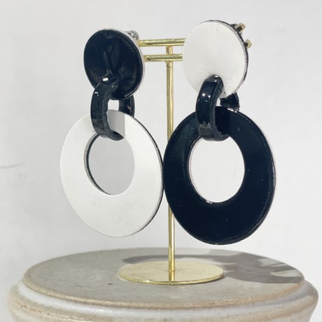 HOOP/ブラックコンビ（ピアス・イヤリング）