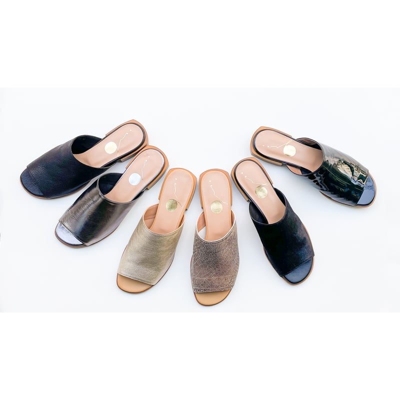 S-LL やわらか本革ミュールサンダル/ブロンズクラッキング | gr.