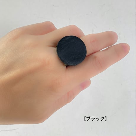 【真鍮レザーリング　円形】フリーサイズ
