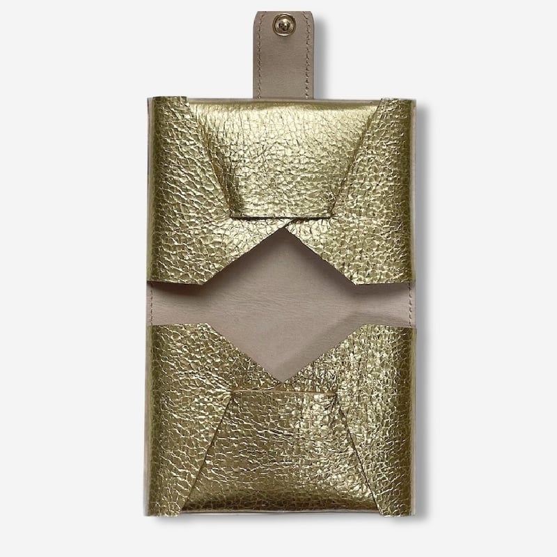 レザーカードケース ／ゴールド | gr.