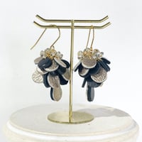 【房ヴィンテージビーズ】GOLD/BLACK（ピアス・イヤリング）