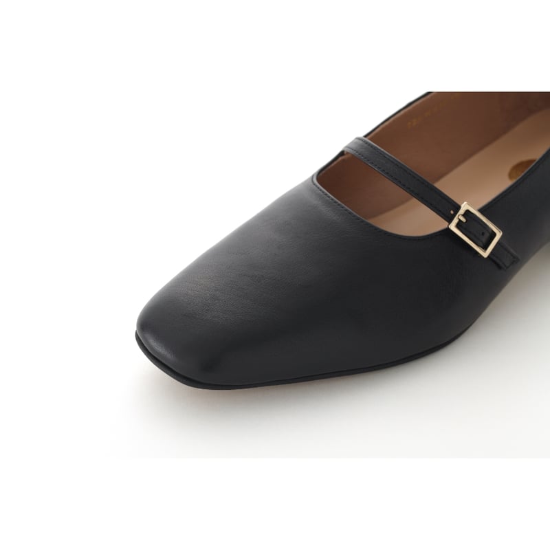 23cm-26cmスクエアトゥベルトパンプス/ブラック | gr.