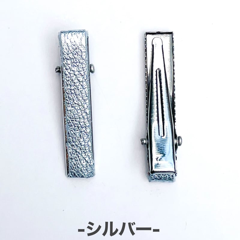 美品⭐️クリップ ブルー　レザーヘアピン ヘアピン2個セット【レザー】 | gr.