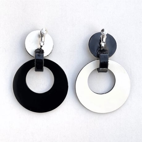 HOOP/ブラックコンビ（ピアス・イヤリング）