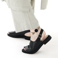 S-LL本革やわらかバックベルトサンダル／ブラックスムース