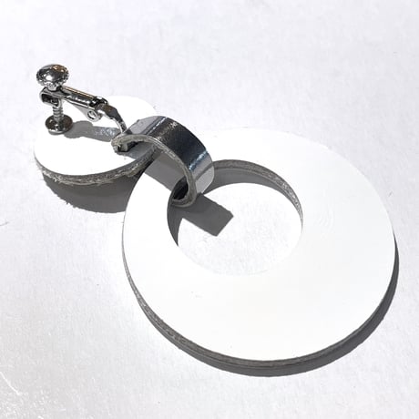 HOOP/ホワイトパイソンコンビ（ピアス・イヤリング）