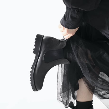 S(22cm)-LL(25.5cm)サイドゴアショートブーツ／シルバー