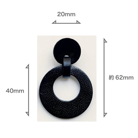 HOOP/ブラック（ピアス・イヤリング）