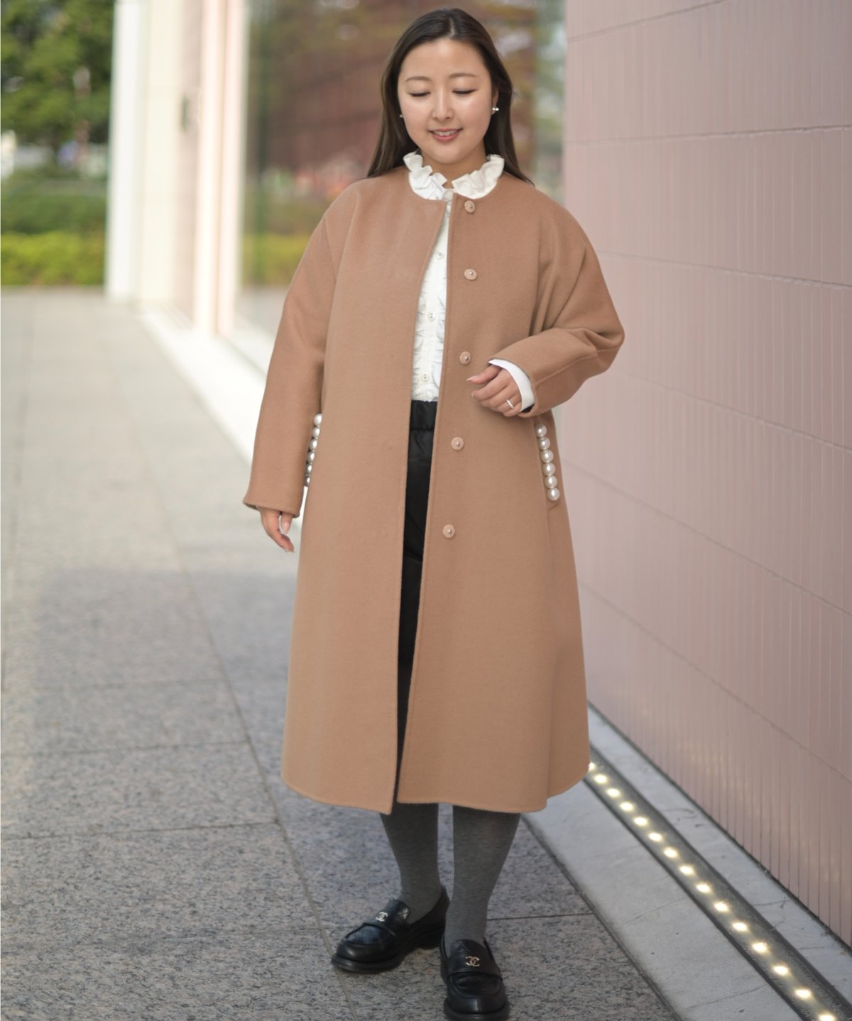 定価20万 CELINE ベビーキャメル ダブルフェイスノーカラーショートコート 定価20万 CELINE ベビーキャメル ダブルフェイスノーカラーショート