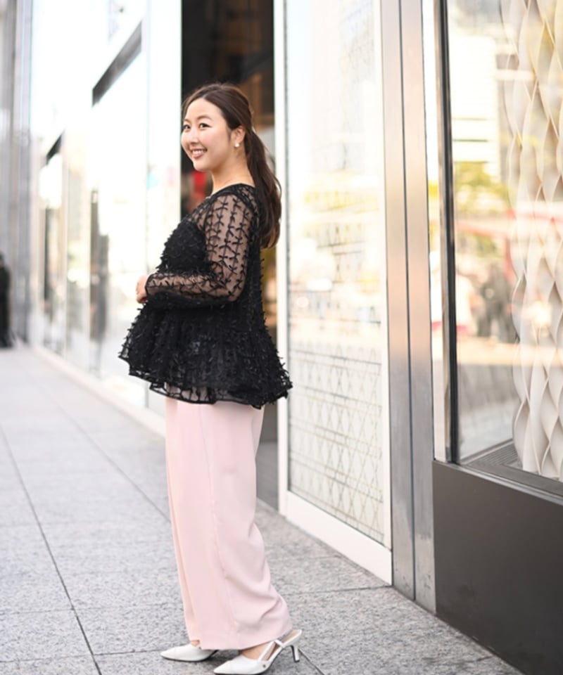 LE CIEL BLEU - 訳あり【IRENE】レーストップス　シースルー　チュール LE CIEL BLEU - 訳あり【IRENE】レーストップス シースルー