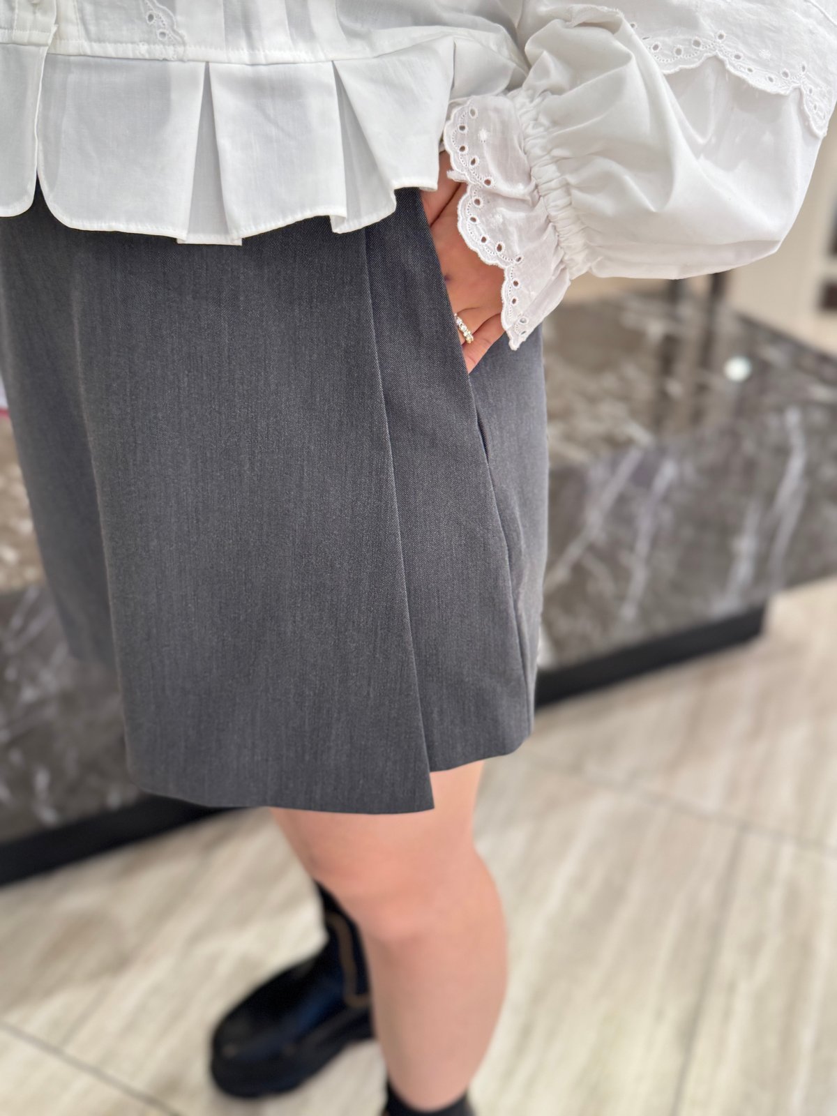 ラップショートパンツ -グレー- | Syell Raffiné ラップショートパンツ -グレー- | Syell Raffiné