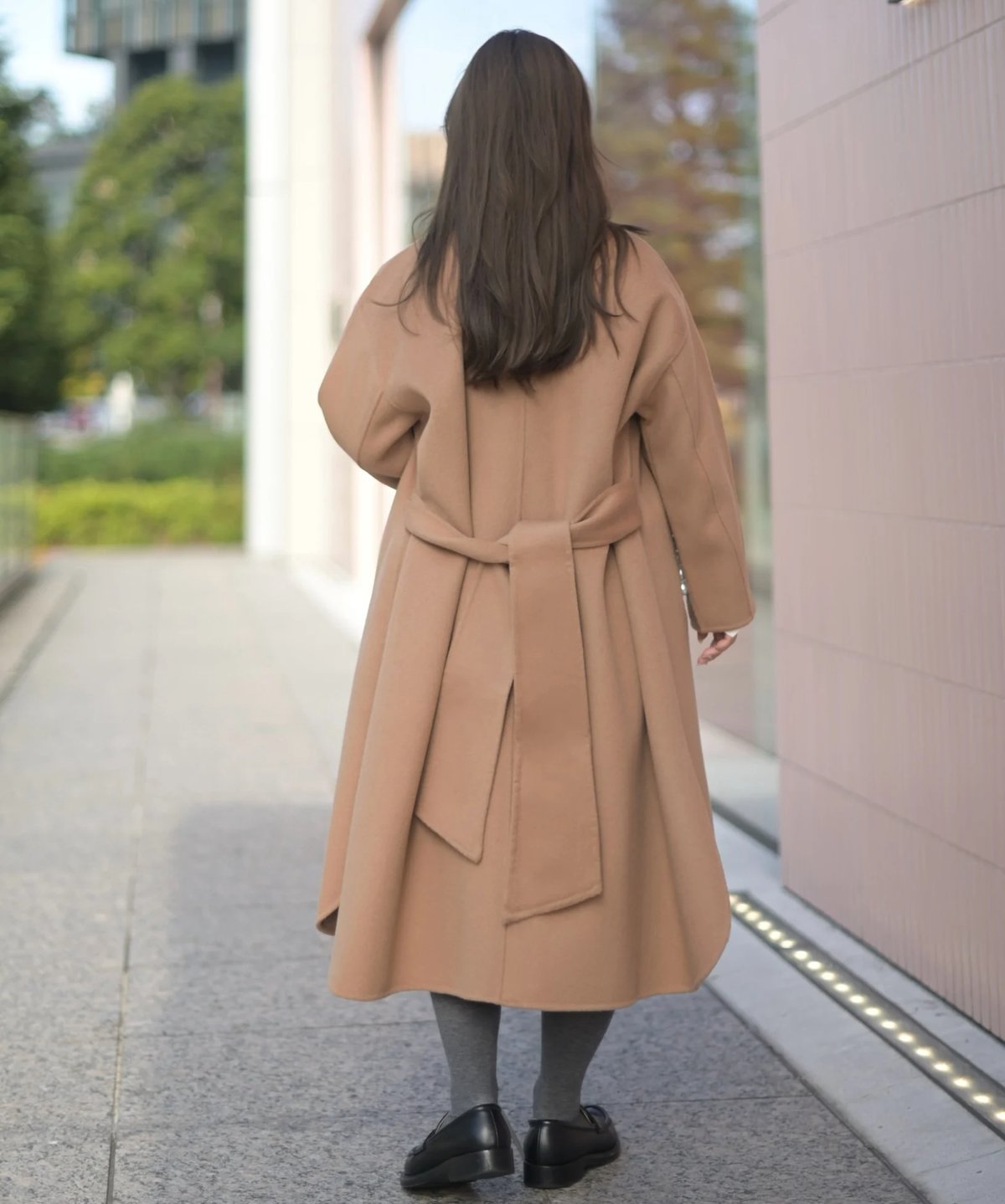 TREFLE+ ノーカラー リバーコート パール ダブルフェイス キャメル ノーカラーダブルフェイスコート-Perl付き-(キャメル) | Syell Raffiné