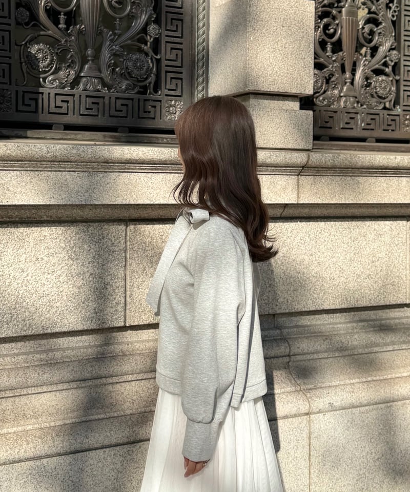 リボンスウェット(グレー) | Syell Raffiné