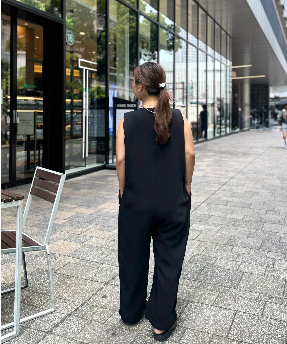 スタイリッシュサロペット(ブラック) | Syell Raffiné