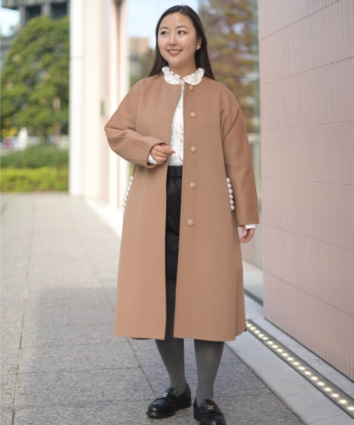 定価20万 CELINE ベビーキャメル ダブルフェイスノーカラーショートコート 定価20万 CELINE ベビーキャメル ダブルフェイスノーカラーショートコート