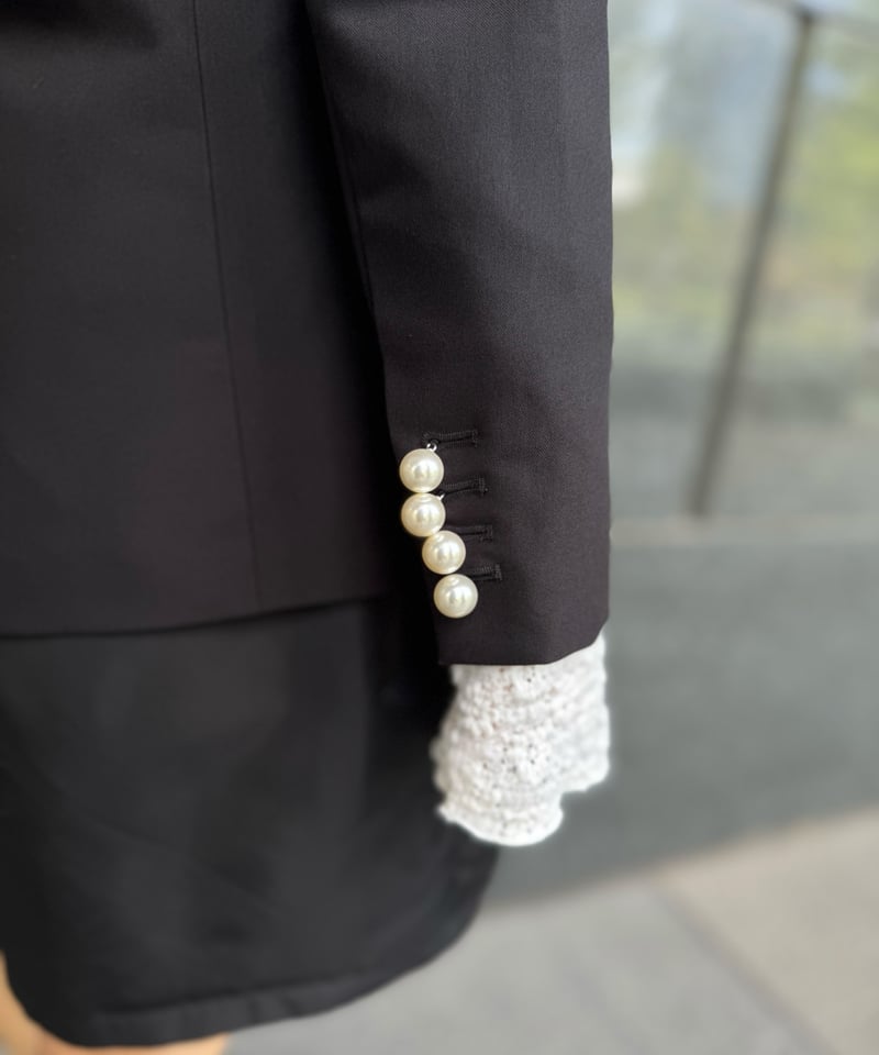 パールリボンジャケット(ブラック) | Syell Raffiné