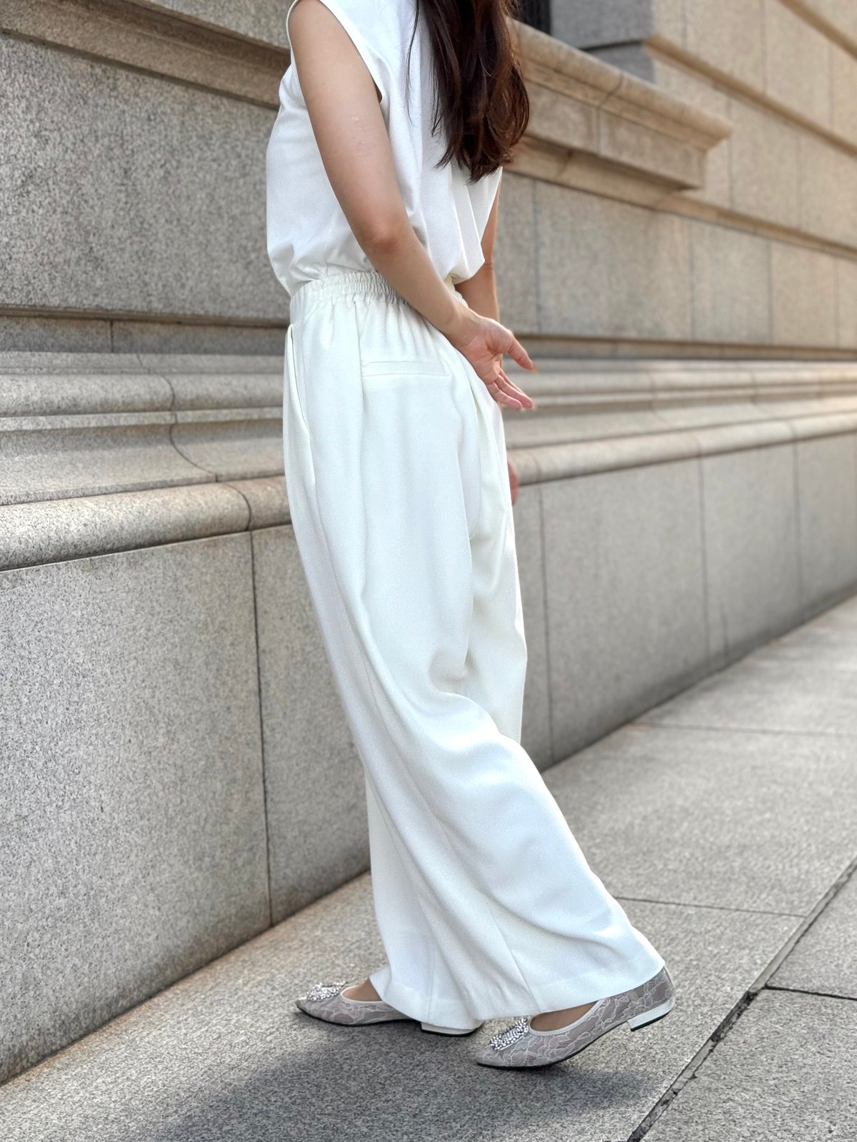 イージーパンツ-Sサイズ-(ホワイト) | Syell Raffiné