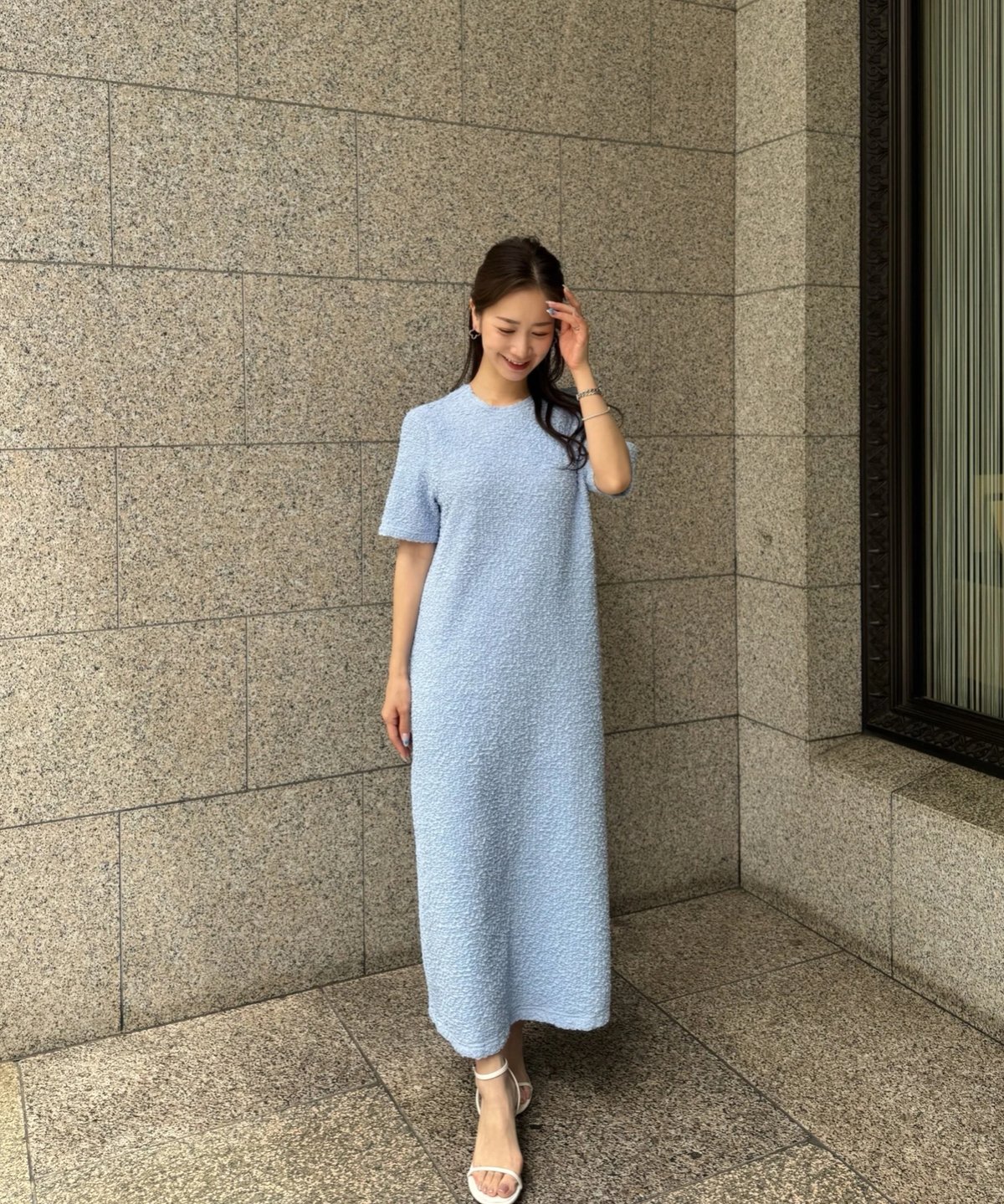 JENEVIEVE ジュヌヴィエーヴ 馬 ワンピース ブルー サイズ１ クシュクシュワンピース(ブルー) | Syell Raffiné