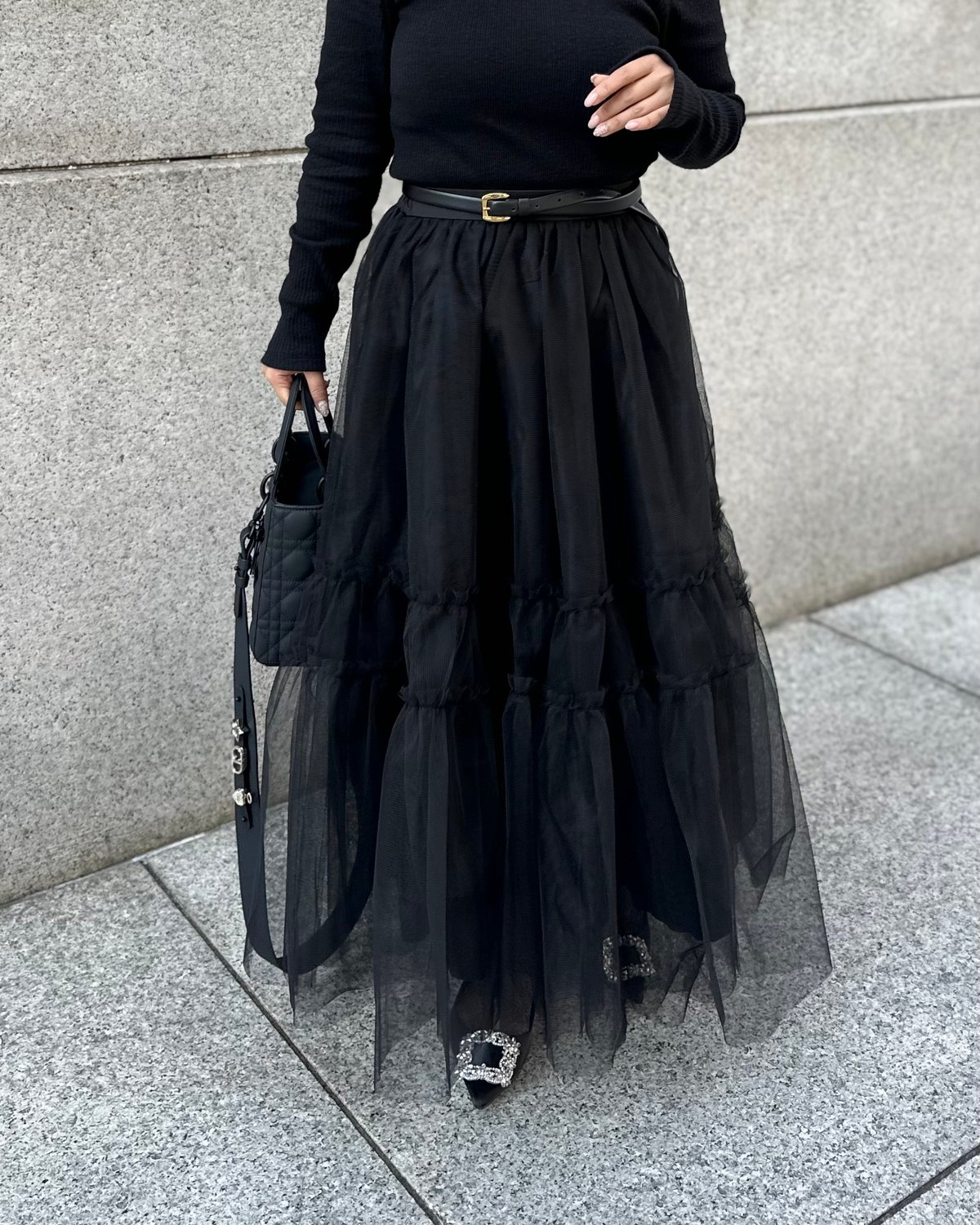 anbaby服❤️美品❤️I am I チュールスカート ブラック フリーサイズ