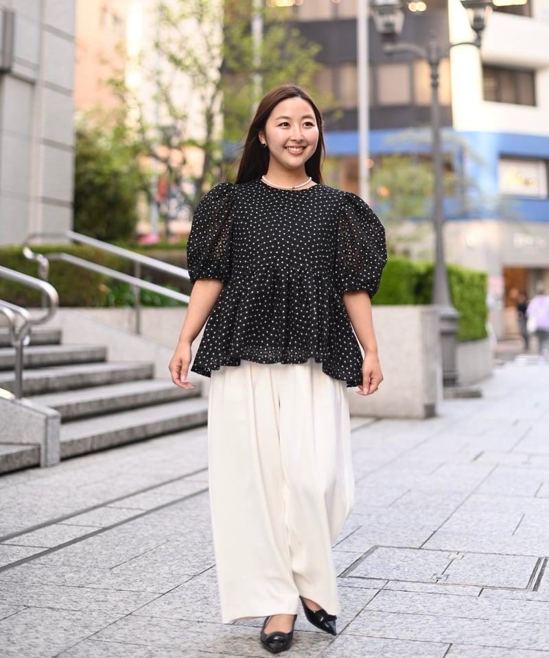 フラワートップス(半袖・ブラック) | Syell Raffiné