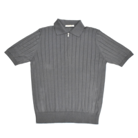 FIORONI / KNIT POLO ZIP / GREY