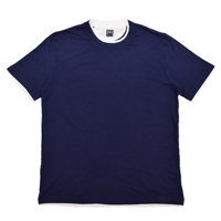 FEDELI / T-SHIRT DUO MM / JERSEY MELANGE / NAVY BLUE