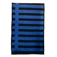 fratelli luigi / GEOMETRIC PATTERN SILK SCARF / BLUE×BLACK