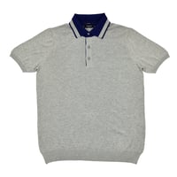 SVEVO  KNIT POLO  / BLUE × LGHT GLEY