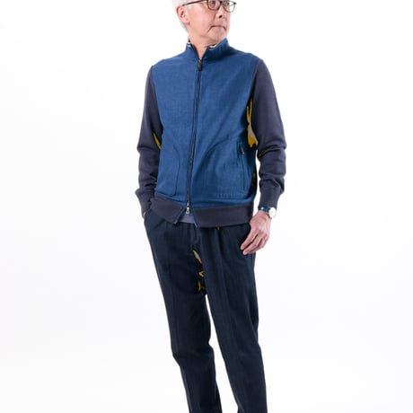 FIORONI / ZIP UP KNIT BLOUSON / BLUE