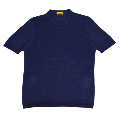 SVEVO / ROUNDNECK KNIT/ SHORT SLEEVE / NAVY