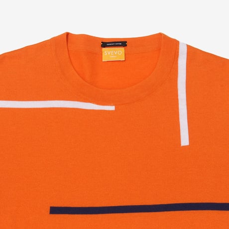 SVEVO CREW NECK / SHORT SLEEVE / FRONT DESIGNED / ORANGE