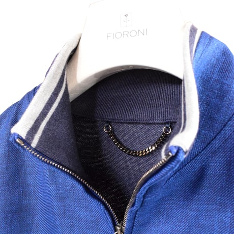 FIORONI / ZIP UP KNIT BLOUSON / BLUE