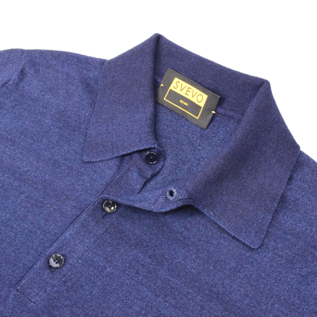 SVEVO / POLO KNIT/ SHORT SLEEVE / NAVY