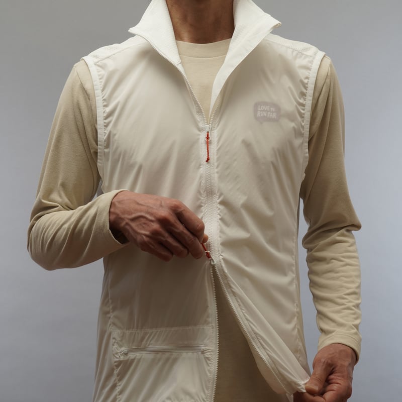 T2 Running Wind Shell Vest / White | Tabisuke T