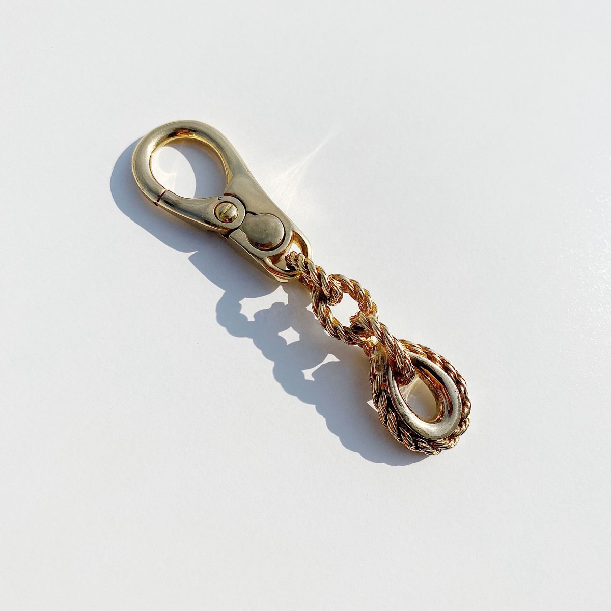 SOLD】Vintage HERMES 18K Quadrille Key Ring | N