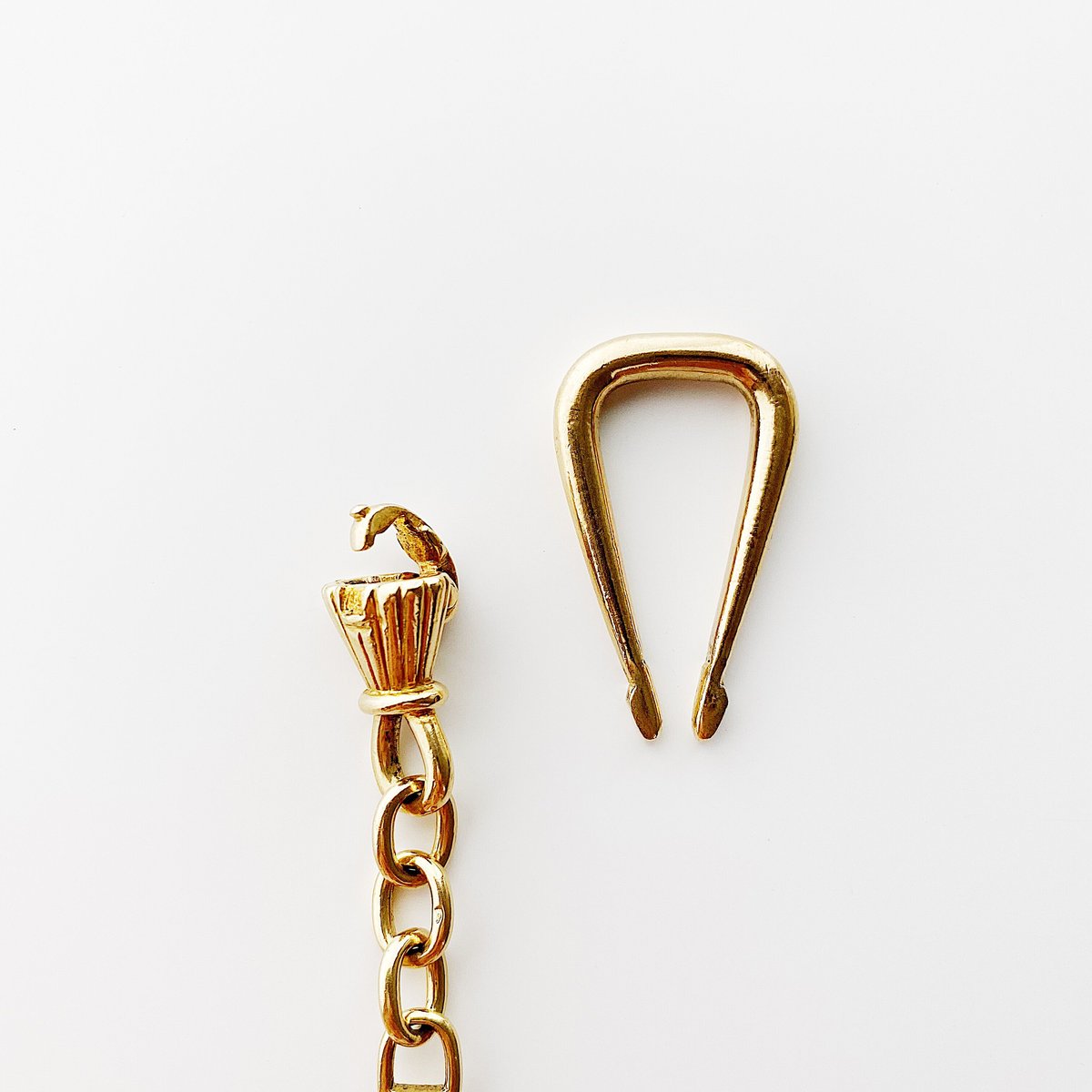 SOLD】Vintage HERMES 18K Etrier Key Ring | Nice SOLD】Vintage HERMES 18K Etrier Key Ring | Nice
