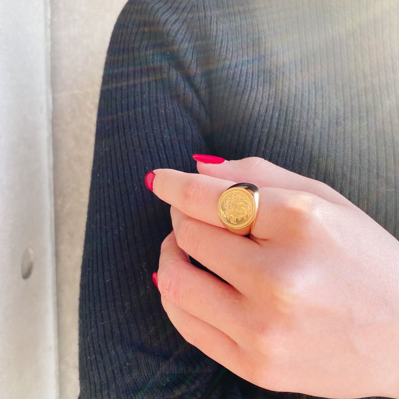 SOLD】HERMES 18K Ex-Libris Ring | Nice&Smooth