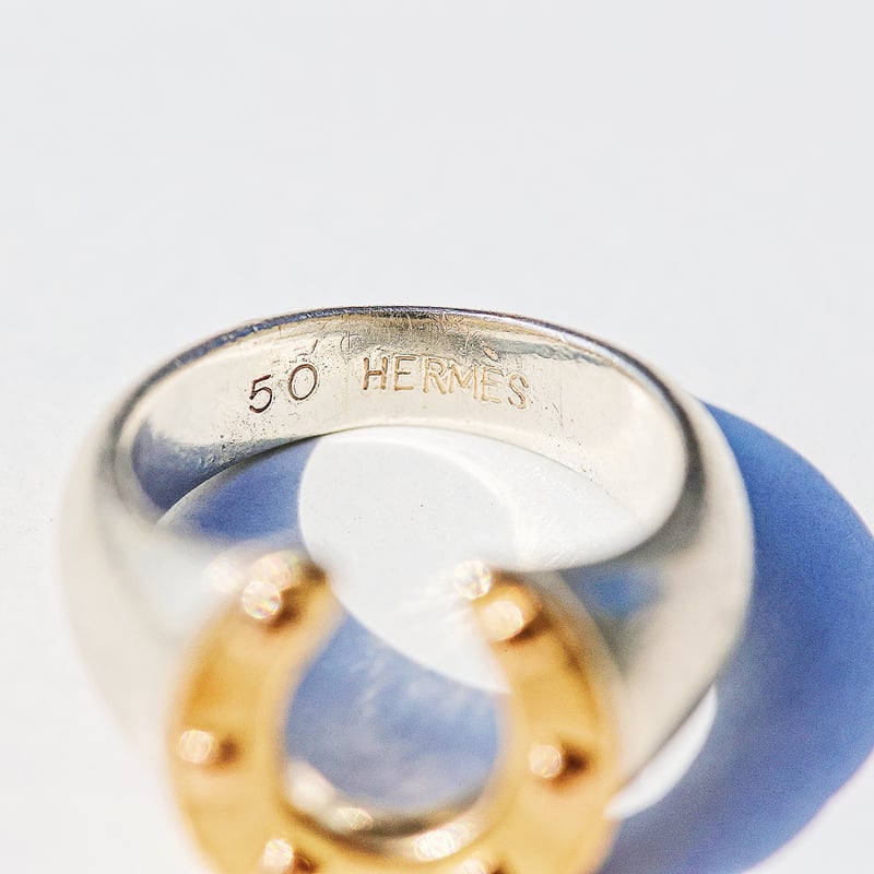 SOLD】Vintage HERMES Horseshoe 18K Combination